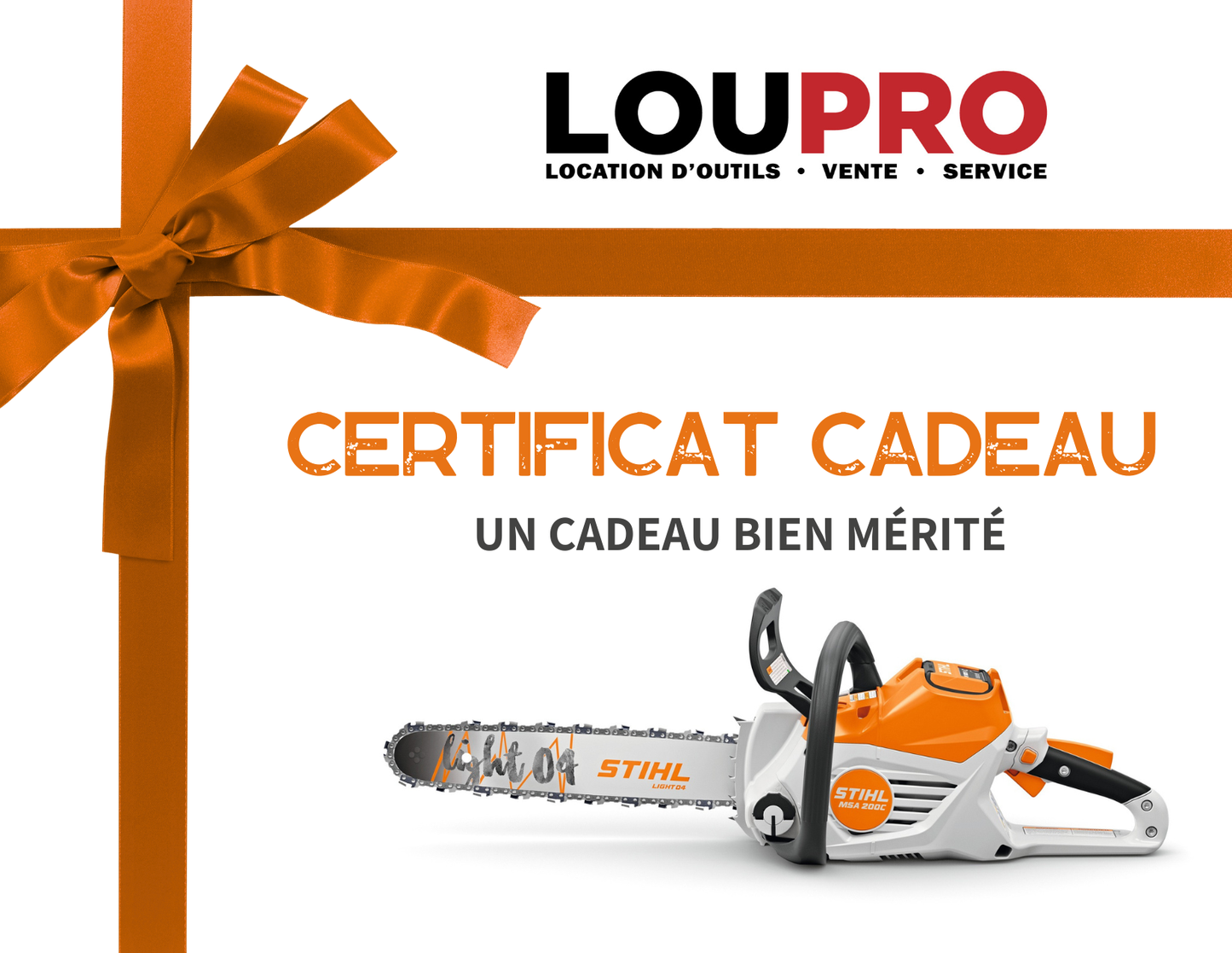 Certificat Cadeau Lou-Pro